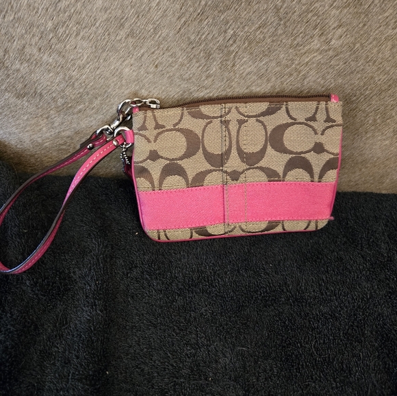 Coach Wristlet coin purse pink brown - Picture 1 of 4